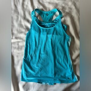 Light blue Champion women's athletic tank top w/ built in sports bra.